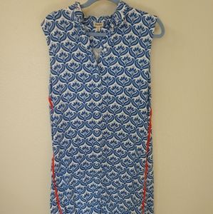 Harley Blue Printed Sleeveless Dress Size L
